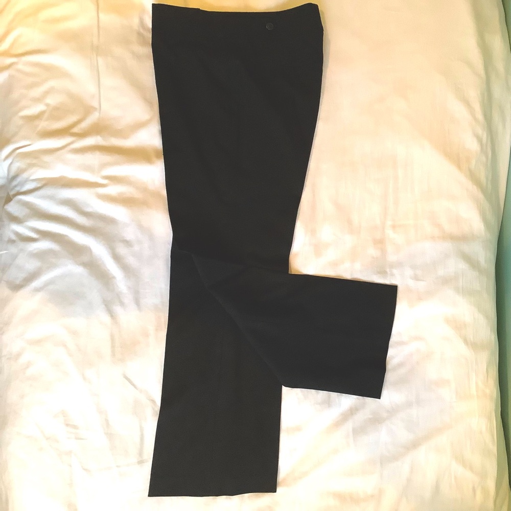 10P Black Polyester Halogen Straight Leg Pant